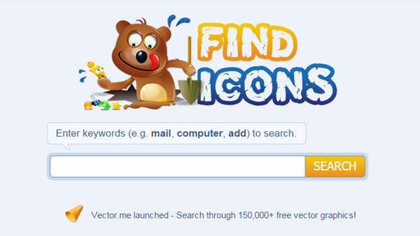 Screenshot der Website für Icons finden