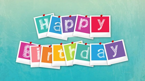 Happy Birthday Gruß mit einzelnen Buchstaben